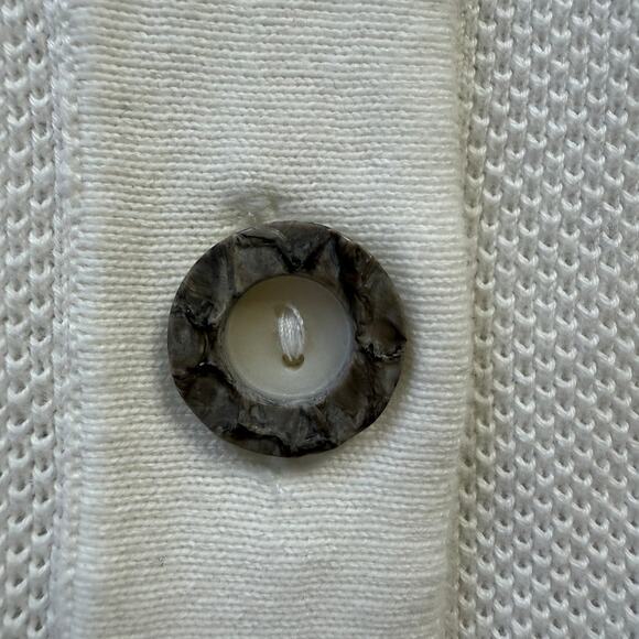 Herman Geist Woman Long Line Waffle Knit Cardigan SZ 3X Short Sleeve Cream Class - Picture 6 of 8